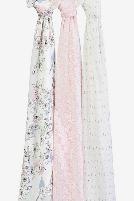 Бамбуковые пеленки для новорожденных Aden&Anais большие, набор 3, Meadowlark