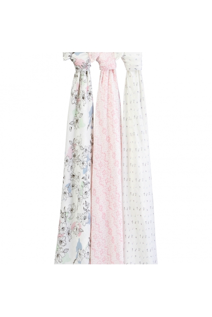 Бамбуковые пеленки для новорожденных Aden&Anais большие, набор 3, Meadowlark