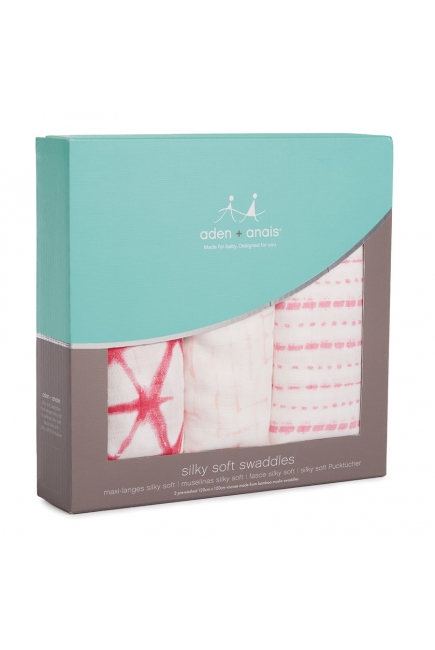 Бамбуковые пеленки для новорожденных Aden&Anais большие, набор 3, Berry