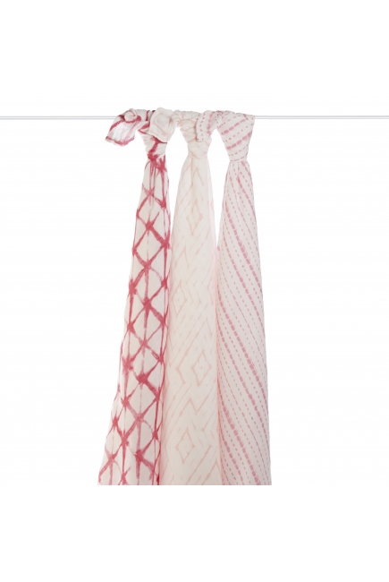 Бамбуковые пеленки для новорожденных Aden&Anais большие, набор 3, Berry