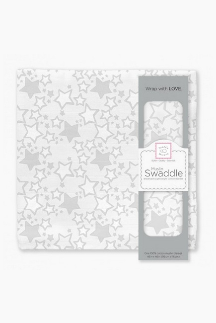 Муслиновая пеленка для новорожденных Swaddle Designs большая, Sterling Starshine