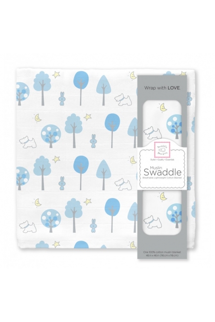 Муслиновая пеленка для новорожденных Swaddle Designs большая, Blue Forest