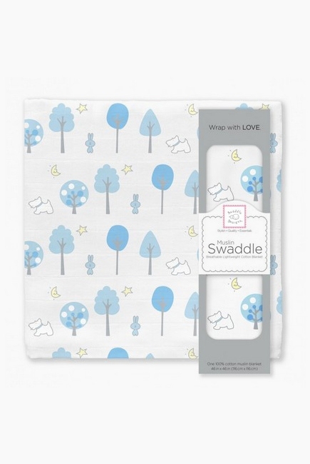 Муслиновая пеленка для новорожденных Swaddle Designs большая, Blue Forest
