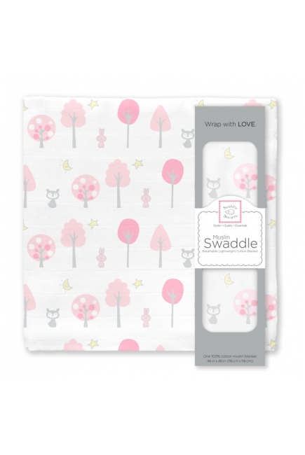 Муслиновая пеленка для новорожденных Swaddle Designs большая, Pink Thicket