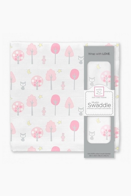 Муслиновая пеленка для новорожденных Swaddle Designs большая, Pink Thicket