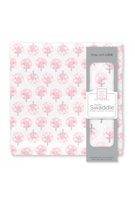 Муслиновая пеленка для новорожденных Swaddle Designs большая, Pink Spot Tree