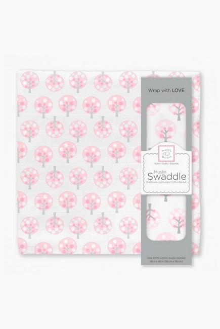 Муслиновая пеленка для новорожденных Swaddle Designs большая, Pink Spot Tree