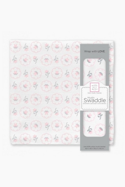 Муслиновая пеленка для новорожденных Swaddle Designs большая, Pstl Pink Posies