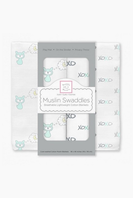 Муслиновые пеленки для новорожденных Swaddle Designs, SeaCrystal Fox XOXO