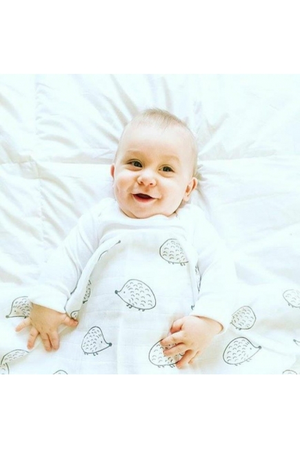 Муслиновая пеленка для новорожденных Swaddle Designs большая, Black Hedgehog