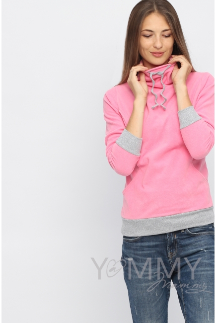 Толстовка YammyMammy (ями мами) флисовая, цвет "розовый"