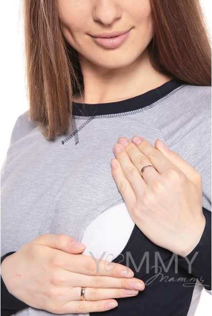 Платье спортивное для беременных и кормящих, серый меланж