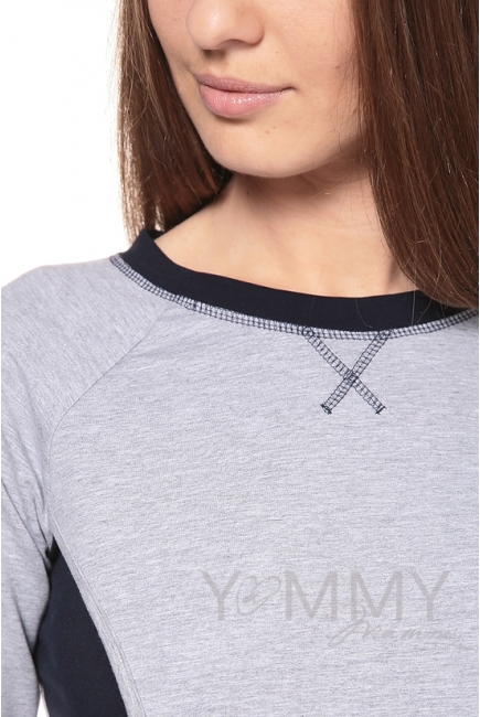 Платье спортивное для беременных и кормящих, серый меланж