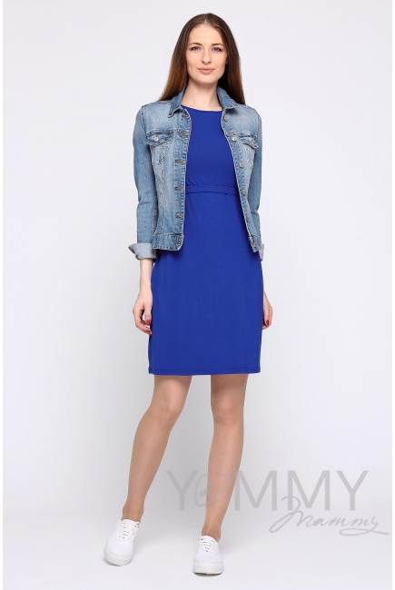 Платье для беременных и кормящих из вискозы, ультрамарин