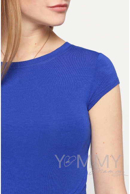 Платье длинное для беременных и кормящих с карманами, ультрамарин