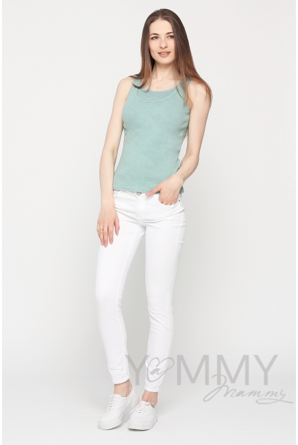 Майка для беременных и кормящих, цвет зеленый меланж
