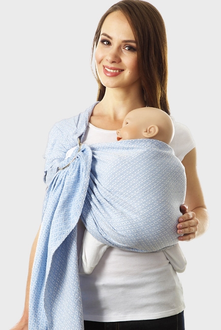 Слинг с кольцами Mums Era алмазного плетения, голубой