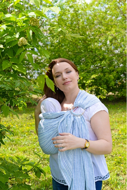 Слинг с кольцами Mums Era "Лайн", голубой