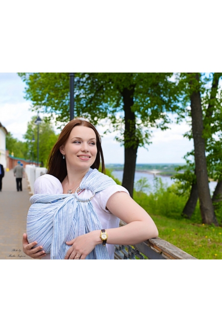 Слинг с кольцами Mums Era "Лайн", голубой