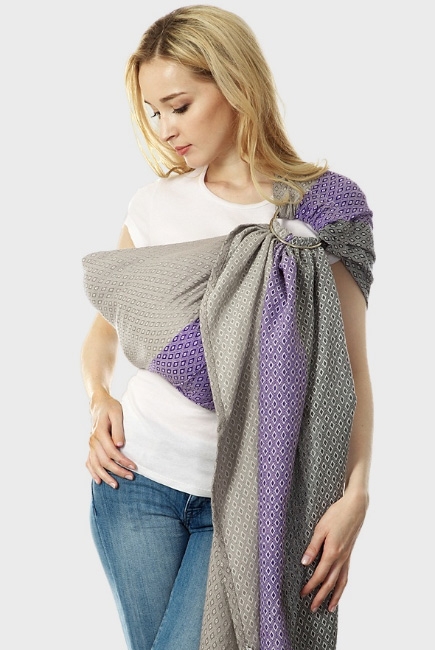 Слинг с кольцами Mums Era "Диамант", жемчуг/лилак