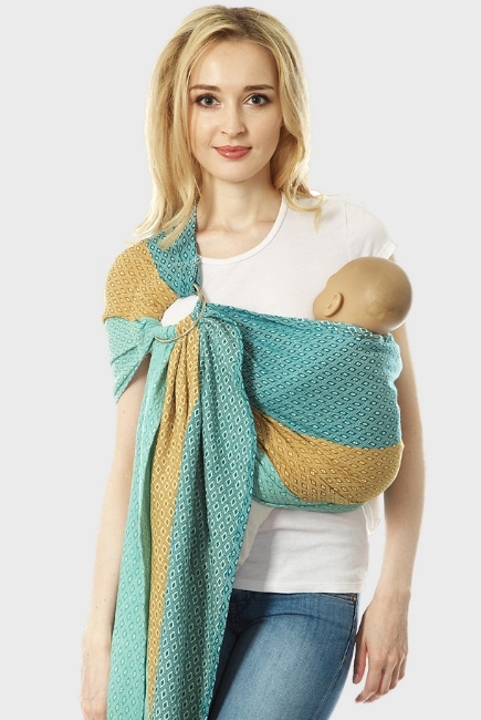 Слинг с кольцами Mums Era "Диамант", карибы/бронза