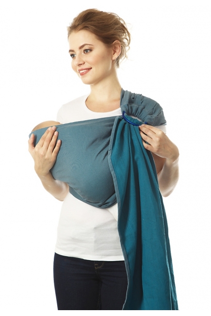 Слинг с кольцами Mums Era "Casual", петроль/джинс