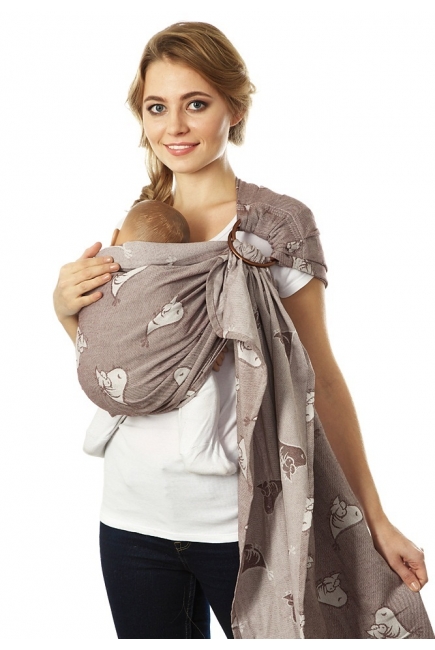 Слинг с кольцами Mums Era "Птички", арабика