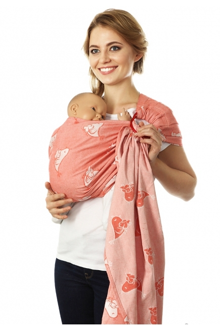 Слинг с кольцами Mums Era "Птички", кармин
