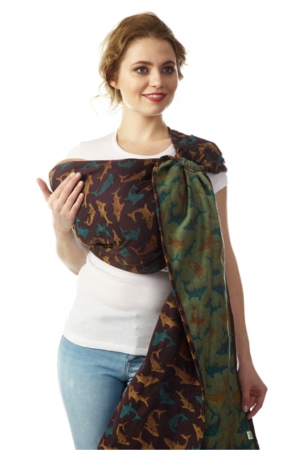 Слинг с кольцами Mums Era "Акулы", голд/корсар