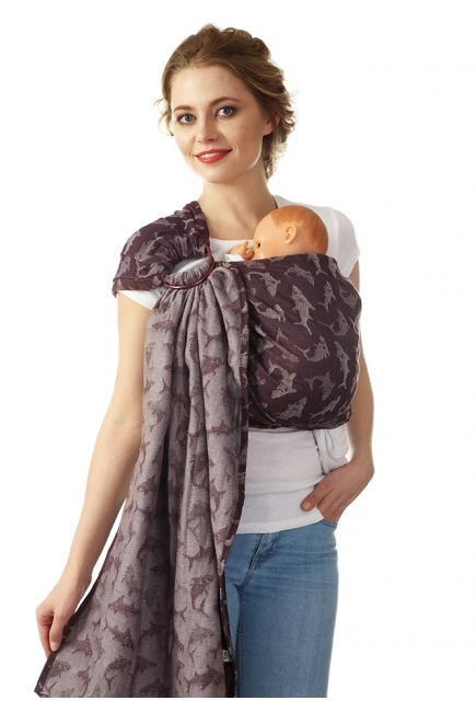 Слинг с кольцами Mums Era "Акулы", браун