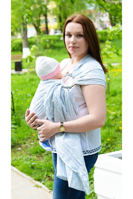 Слинг с кольцами Mums Era "Лайн", голубой