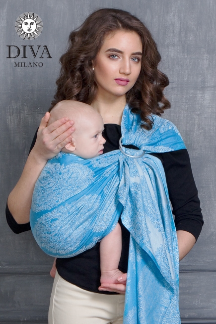 Слинг с кольцами для новорожденных Diva Essenza, Cielo с бамбуком
