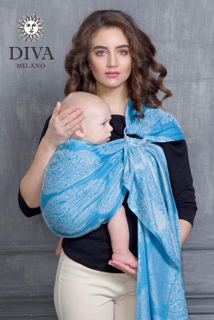 Слинг с кольцами для новорожденных Diva Essenza, Cielo с бамбуком