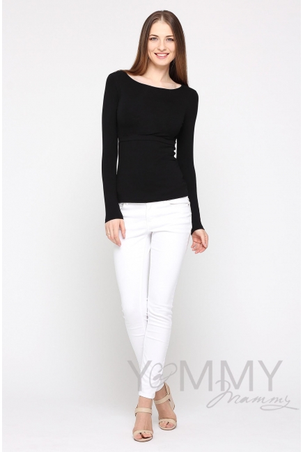 Лонгслив для беременных и кормящих, черный
