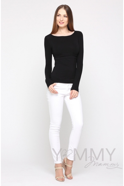 Лонгслив для беременных и кормящих, черный