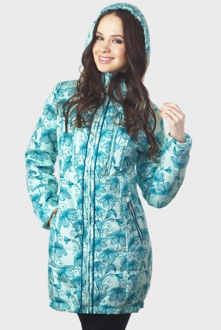 Слингокуртка демисезонная Chelsea 3в1, зеленые цветы