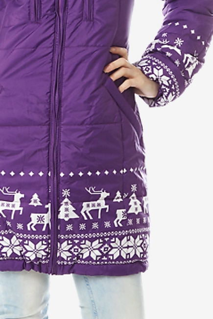 Зимняя слингокуртка Ingrid 3в1, олени фиолет