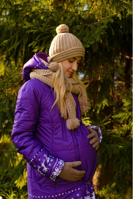 Зимняя слингокуртка Ingrid 3в1, олени фиолет