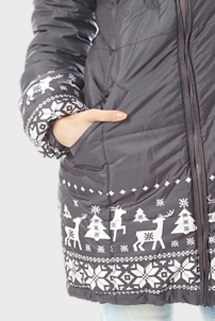Зимняя слингокуртка Ingrid 3в1, олени графит