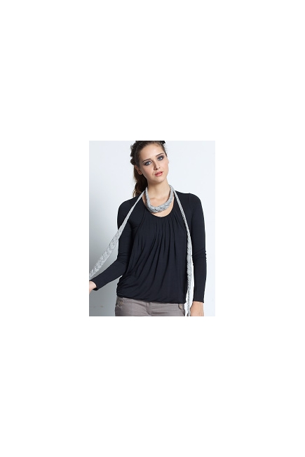 Топ для кормления Mothers en Vogue "Slouchy Pleated LS", цвет черный