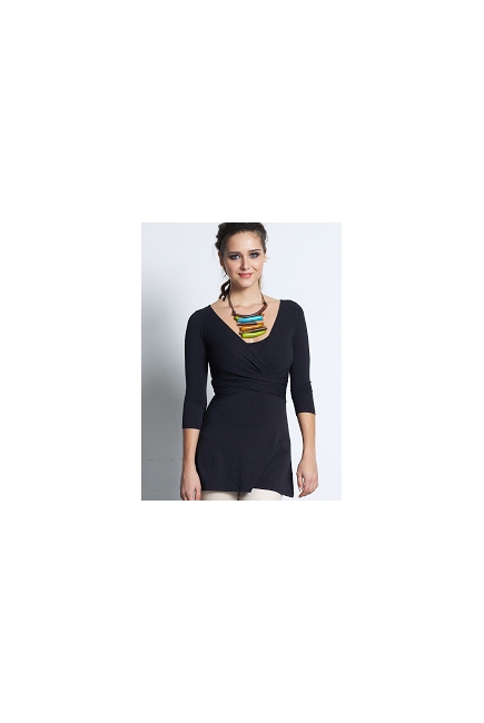 Топ для кормления Mothers en Vogue "Wrap Top", рукав 3/4, цвет черный