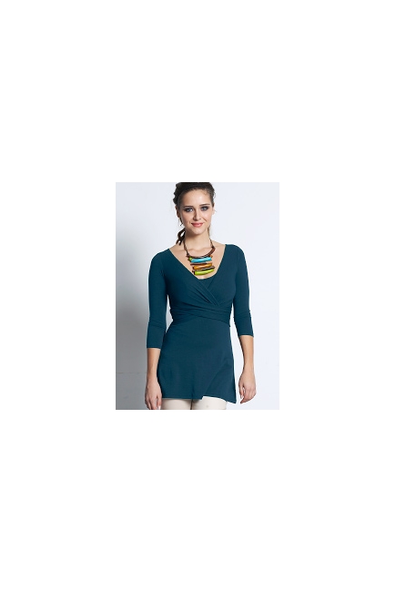 Топ для кормления Mothers en Vogue "Wrap Top", рукав 3/4, морская волна