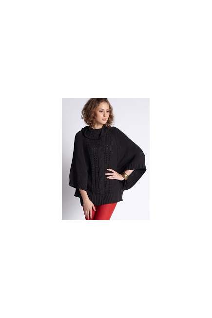 Свитер для кормящих Cable-Knit Poncho, темно-серый