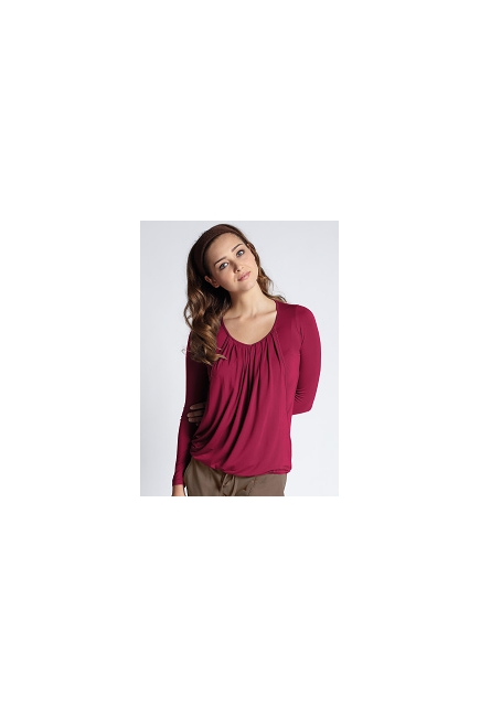 Топ для кормления Mothers en Vogue "Slouchy Pleated LS", цвет вишневый
