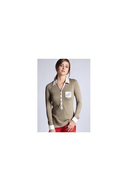Топ для кормления Mothers en Vogue Soft-Mock Shirt, серо-бежевый