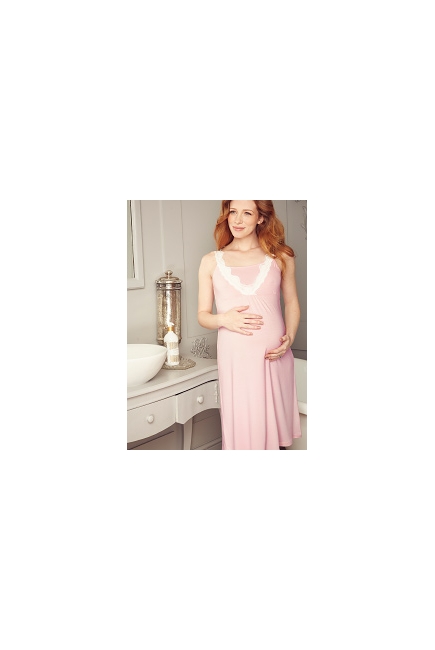 Ночная рубашка для беременных и кормящих Amoralia Lace Trim, розовый