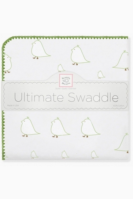 Фланелевая пеленка для новорожденного SwaddleDesigns Kiwi Chickies