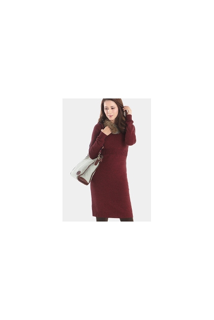 Платье для кормящих Mothers en Vogue Marled, бордо (Maroon-Black)