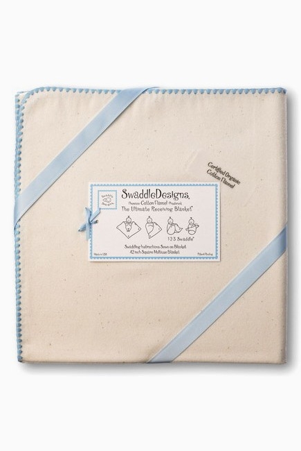 Фланелевая пеленка Organic Natural w/Blue