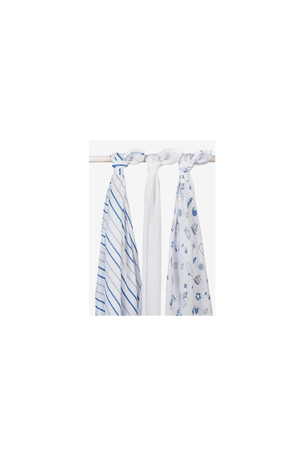 Комплект муслиновых пеленок для новорожденных Jollein, Boys at sea (Мальчики на море)